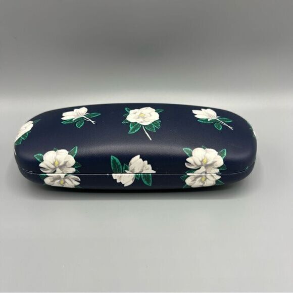 Draper James Blue White Floral Print Hard Shell Eyeglass Sunglass Case - Picture 1 of 5